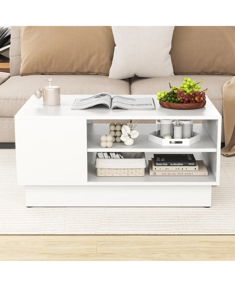 Slickblue 2 Tier Coffee Table with Open Storage Shelves