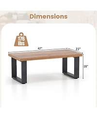 Slickblue Oak Farmhouse Coffee Table Rustic Thick Top Wood Texture