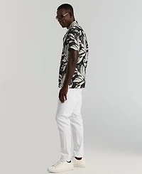 Perry Ellis Men's Leaf Print Camp Collar Shirt