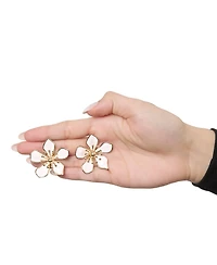 Jessica Simpson Enamel Flower Stud Earrings for Women