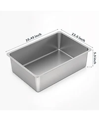 Aronkl Stainless Steel Cat Litter Box High Sided Large Non Stick No Smell Easy Clean Pet Toilet For Kitten Rabbit