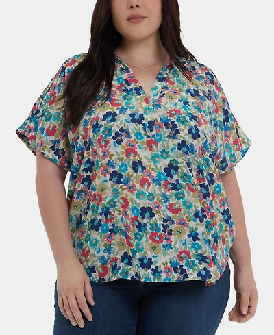 Nydj Plus Becky Short-Sleeve Top