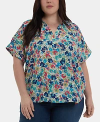 Nydj Plus Becky Short-Sleeve Top