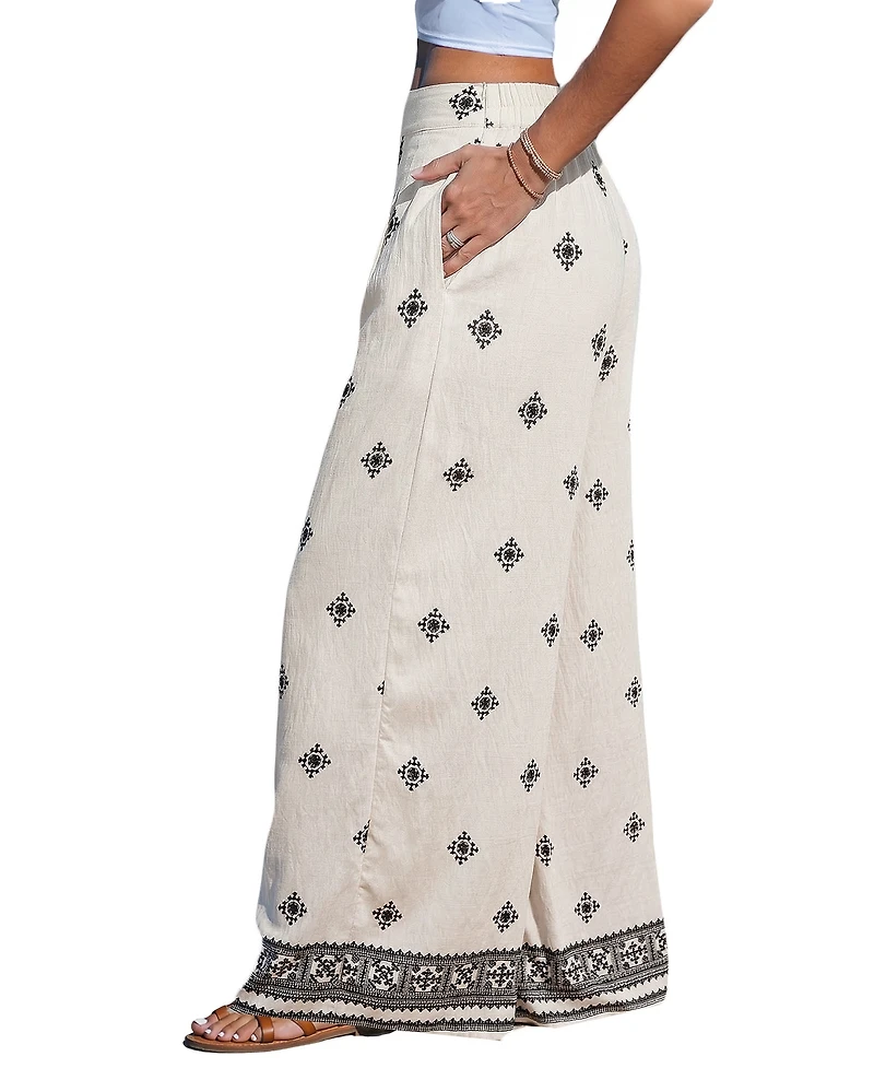 Cupshe Women's Easy Living Ornate Pants