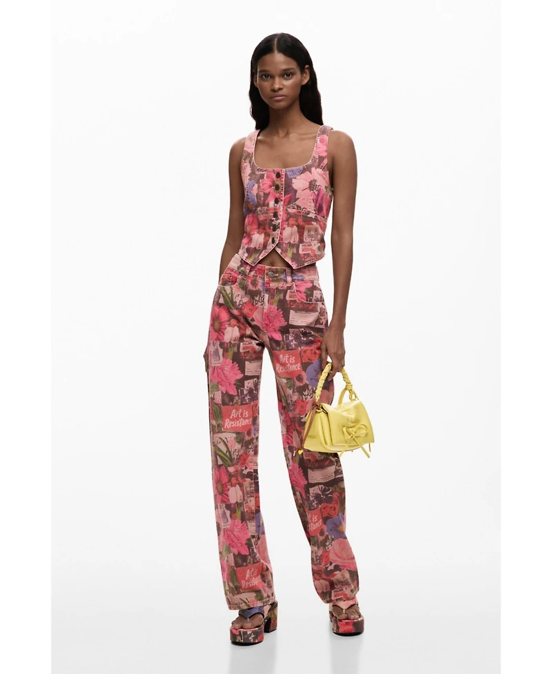 Desigual Women's Printed denim corset