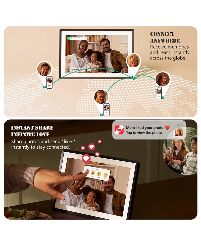 Pexar by Lexar 10.1" WiFi Digital Photo Frame | Hd Anti-Glare Touch Display | 32GB Storage | Share Photos/Videos via App | Perfect for Gifting