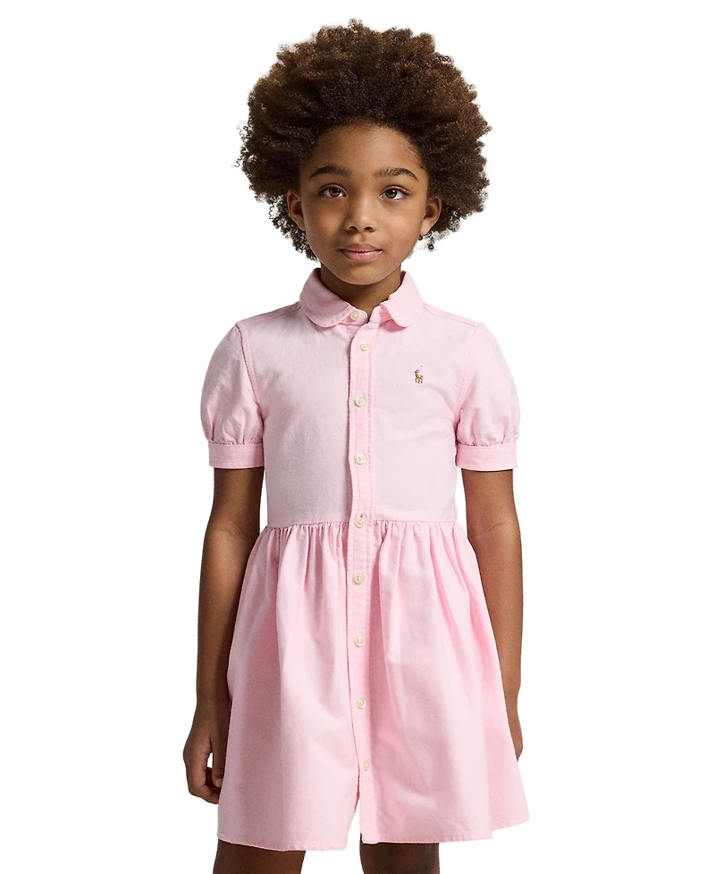 Polo Ralph Lauren Girls' 2T-6X Cotton Oxford Shirtdress