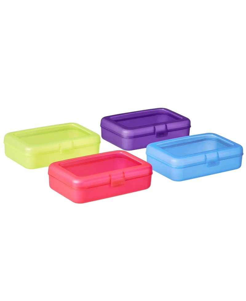 Gnuadz Large Pencil Cases Plastic Storage Organizer School Supply Box Student Office Classroom Supplies 4-Pack