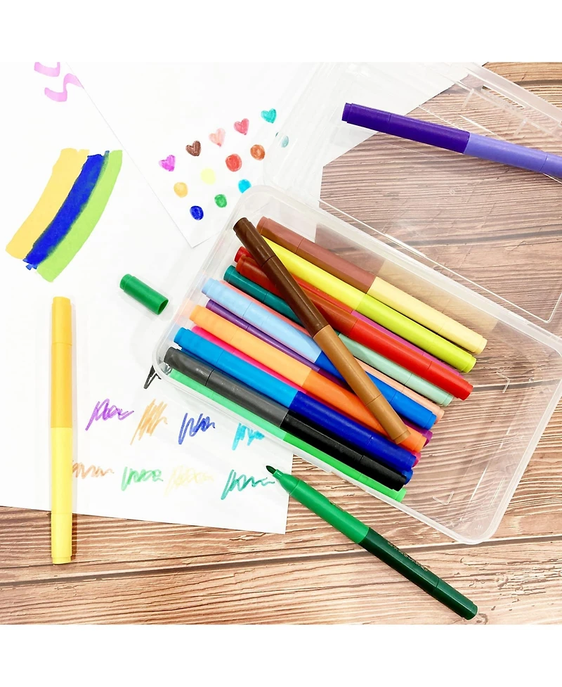 Gnuadz 4-pack Clear Plastic Pencil Box Stackable School Supply Case