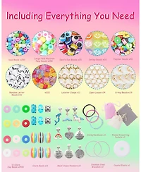 Gnuadz 3400 Bracelet Making Kit Beads Charm Friendship Mermaid Art Crafts Gifts Girls Ages 6-12