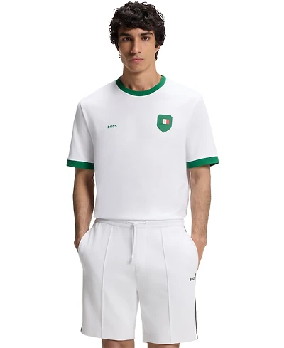 Boss by Hugo Men's Stretch-Cotton Mexico Country Flag Logo T-Shirt