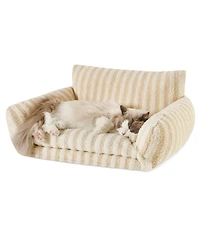 Aronkl Fluffy Plush Cat Bed Double Layer Soft Pet Couch Sofa Nest Comfortable Sleeping Easy Clean For Small Cats Dogs