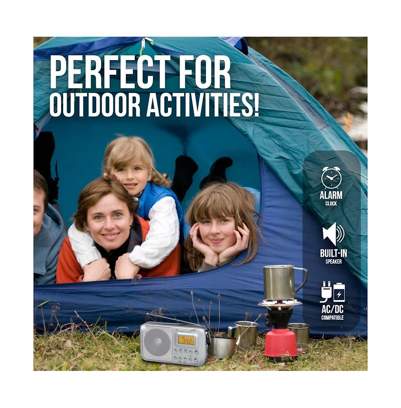 Supersonic 4 Band Am/Fm/SW1-2 Pll Radio - Silver