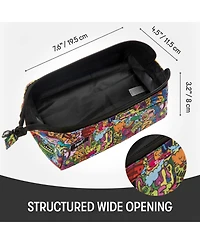 Gnuadz Lenny Pencil Case Doodles Zipper Pouch Makeup Stationery Bag School Travel Washable Polyester Kids Teens Adults