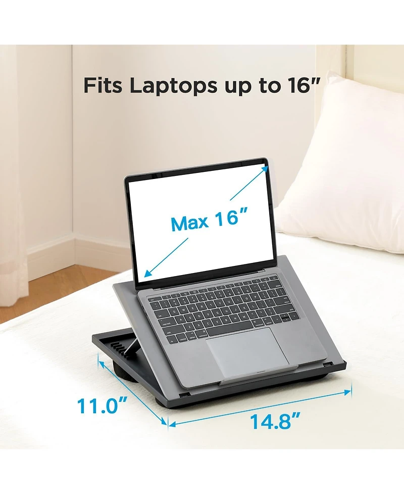 Gnuadz Laptop Stand Portable Adjustable 8 Angles Dual Cushion Bed Sofa Car Desk