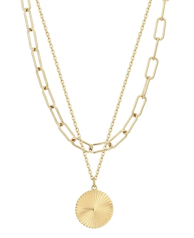 Adornia Gold 2-Piece Chunky Paperclip Chain and Pendant Necklace Set