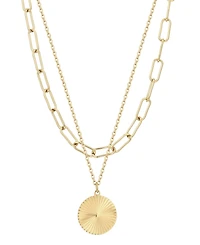 Adornia Gold 2-Piece Chunky Paperclip Chain and Pendant Necklace Set