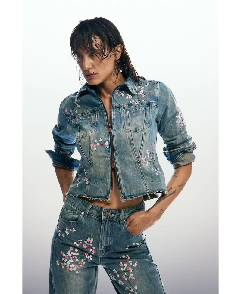 Desigual Women's Embroidered denim jacket