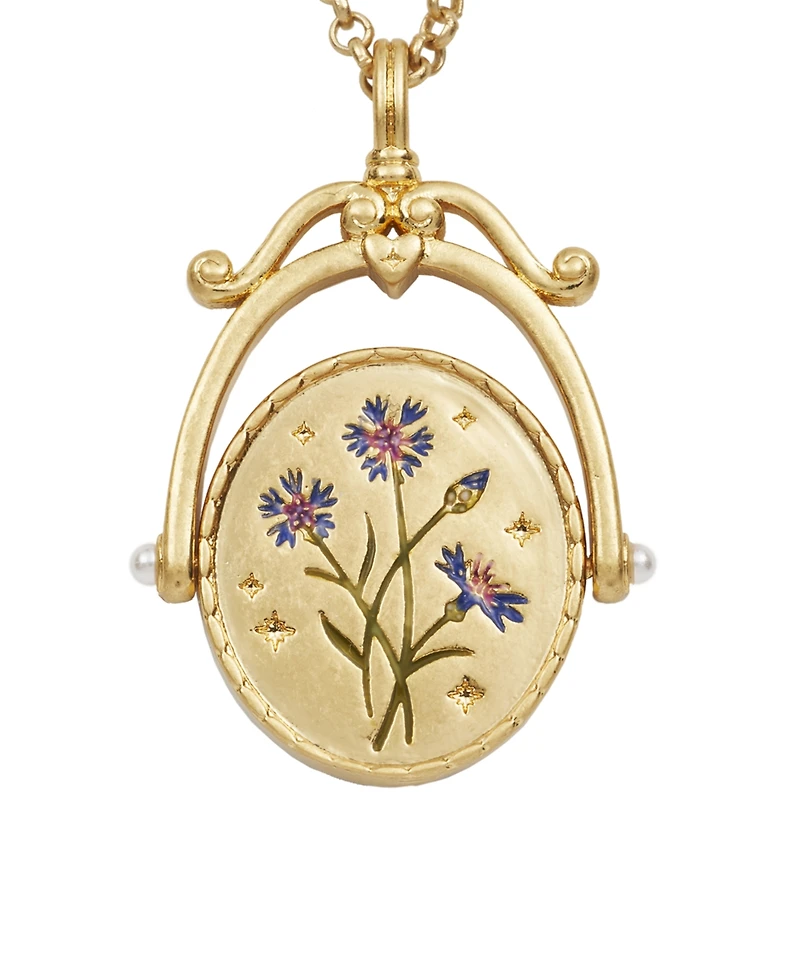 Fable England C Initial Cornflower Gold Spinner Chain Necklace