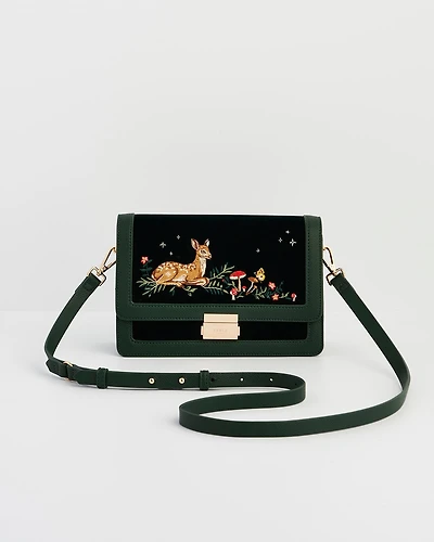 Fable England Fawn Embroidered Crossbody Bag