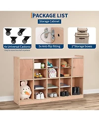 gaomon Wall Mounted Storage Cabinet with Cubbies and Double Doors