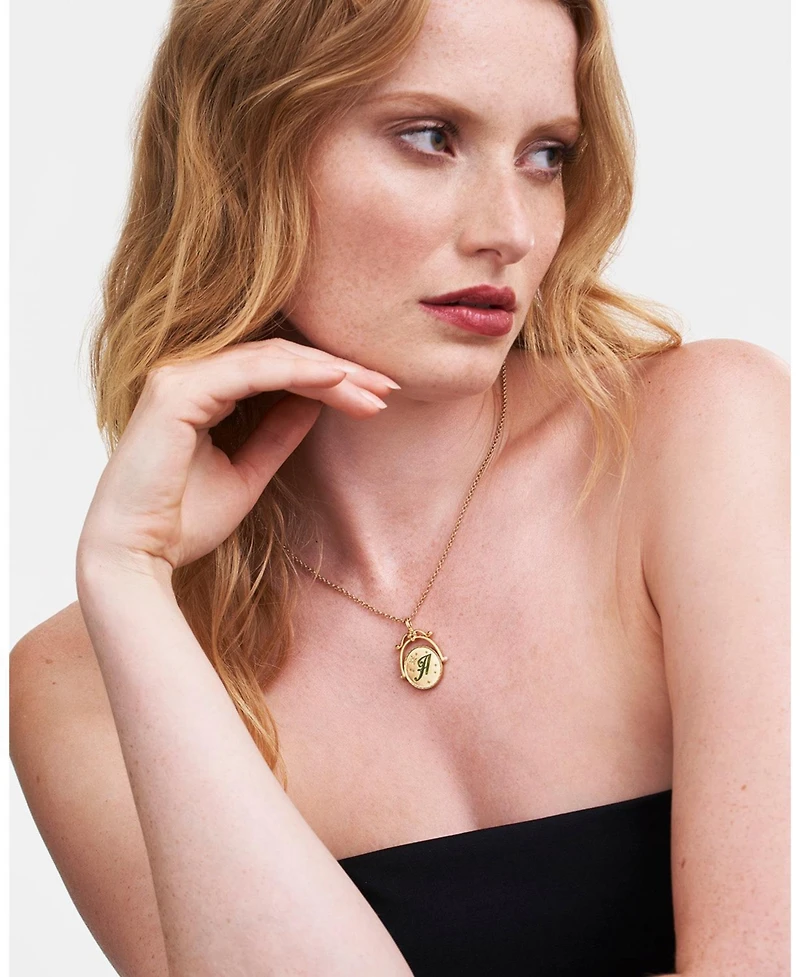 Fable England A Initial Anemone Gold Spinner Chain Necklace