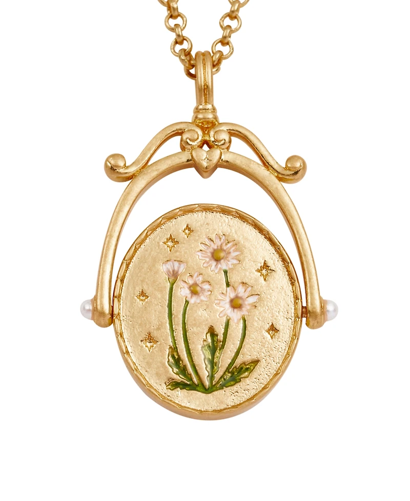 Fable England D Initial Daisy Spinner Chain Necklace