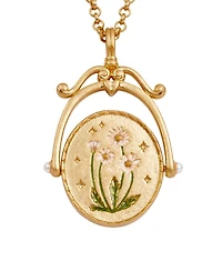 Fable England D Initial Daisy Spinner Chain Necklace