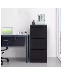 gaomon Metal Vertical Filing Cabinet with Lock and 3 Drawers