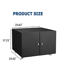 gaomon Rolling Metal Printer Cabinet with Storage for Home Office