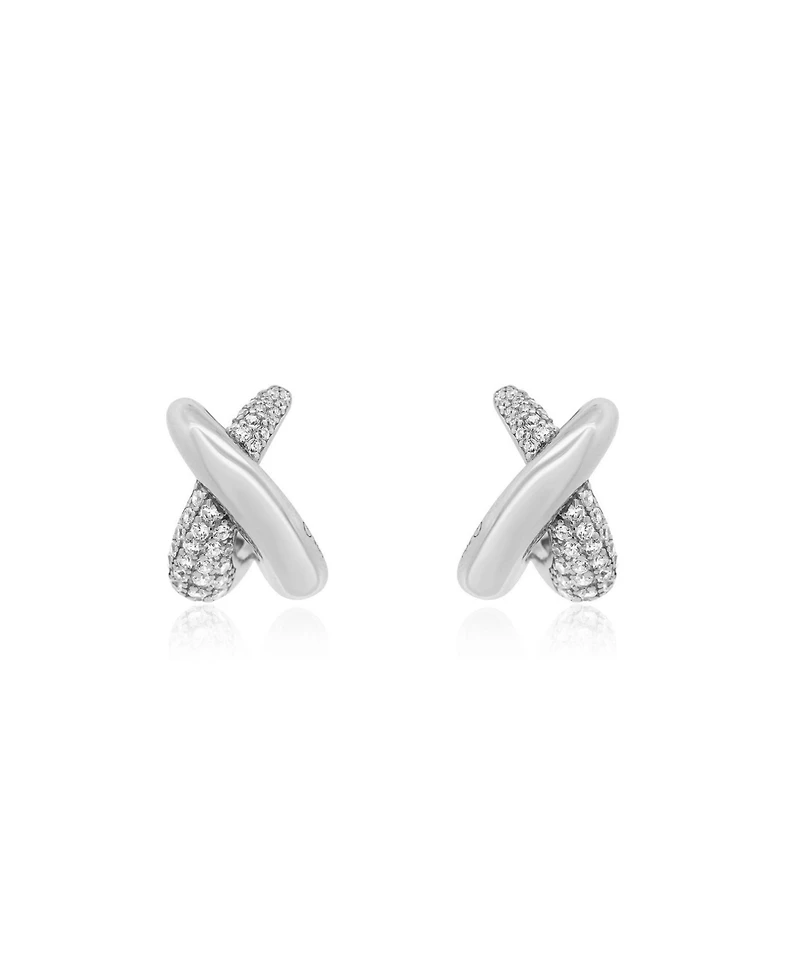 The Lovery Crossover Cz C-Hoop Earrings