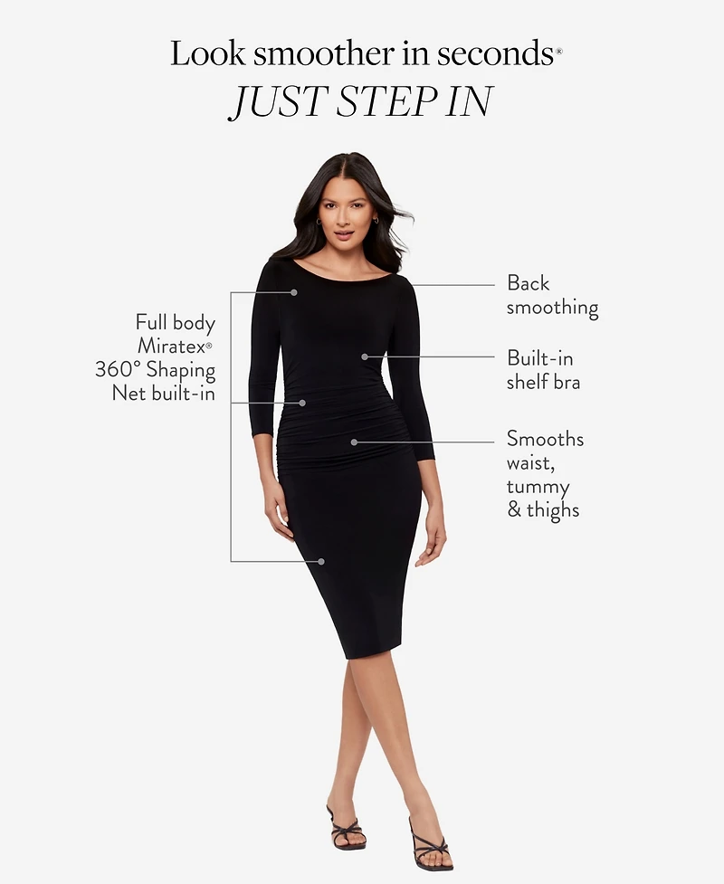 Body by Miraclesuit Women's Solid Rory Boat Neck Dress