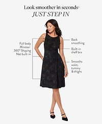 Body by Miraclesuit Women's Skylights Starburst-Print Round Neck Midi Dress