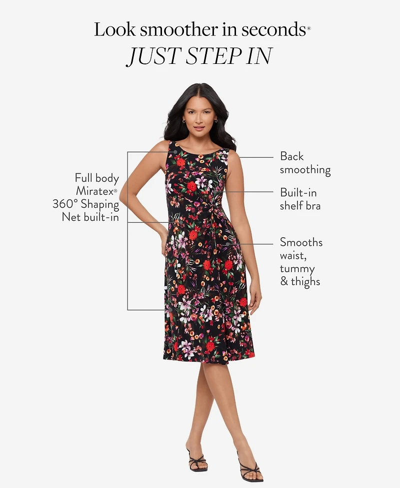 Body by Miraclesuit Women's Botanical Floral Scoop Neck Midi Dress