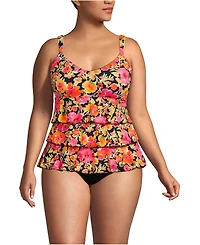 Lands' End Women's Ruffle Fauxkini One Piece Swimsuit