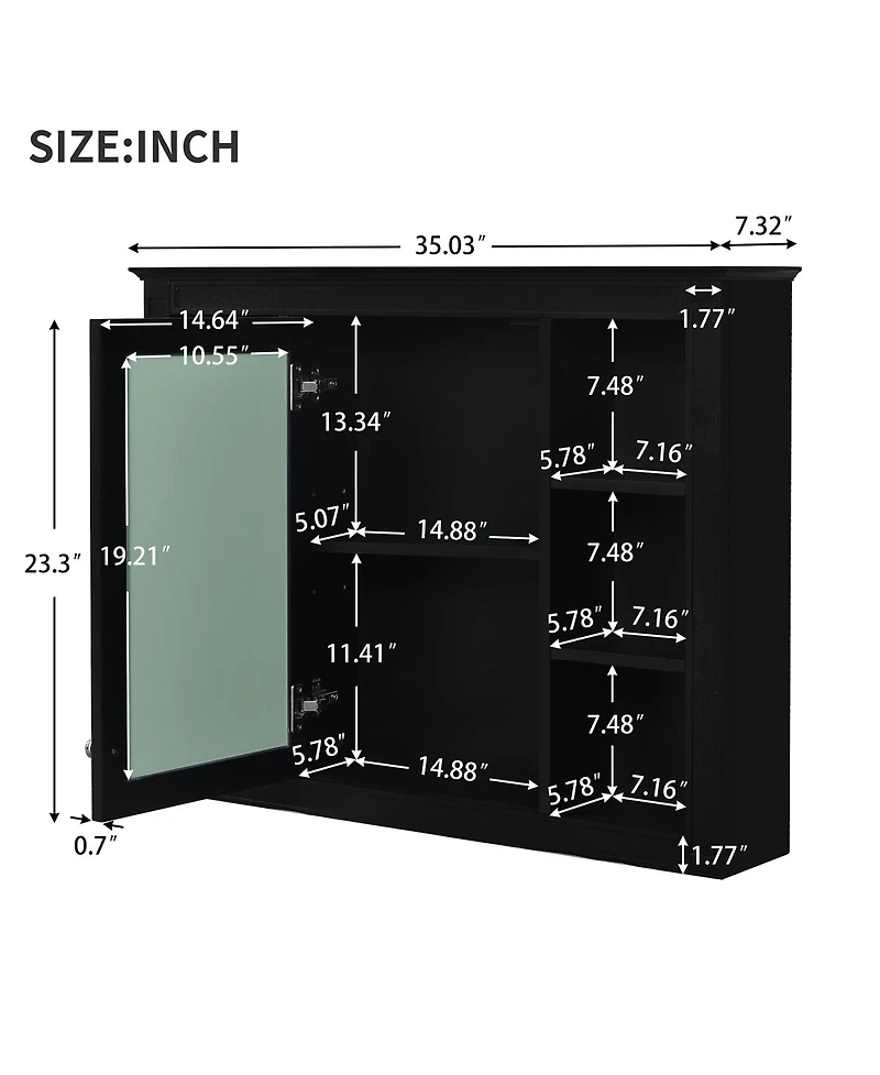 Sillysis 36" Bathroom Vanity with Sink and Mirror, Modern Freestanding Solid Wood Mdf Cabinet, 3 Drawers 2 Doors for Large Storage