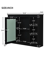 Sillysis 36" Bathroom Vanity with Sink and Mirror, Modern Freestanding Solid Wood Mdf Cabinet, 3 Drawers 2 Doors for Large Storage