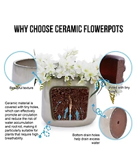 Streamdale Furniture Handmade Ceramic Planter Set