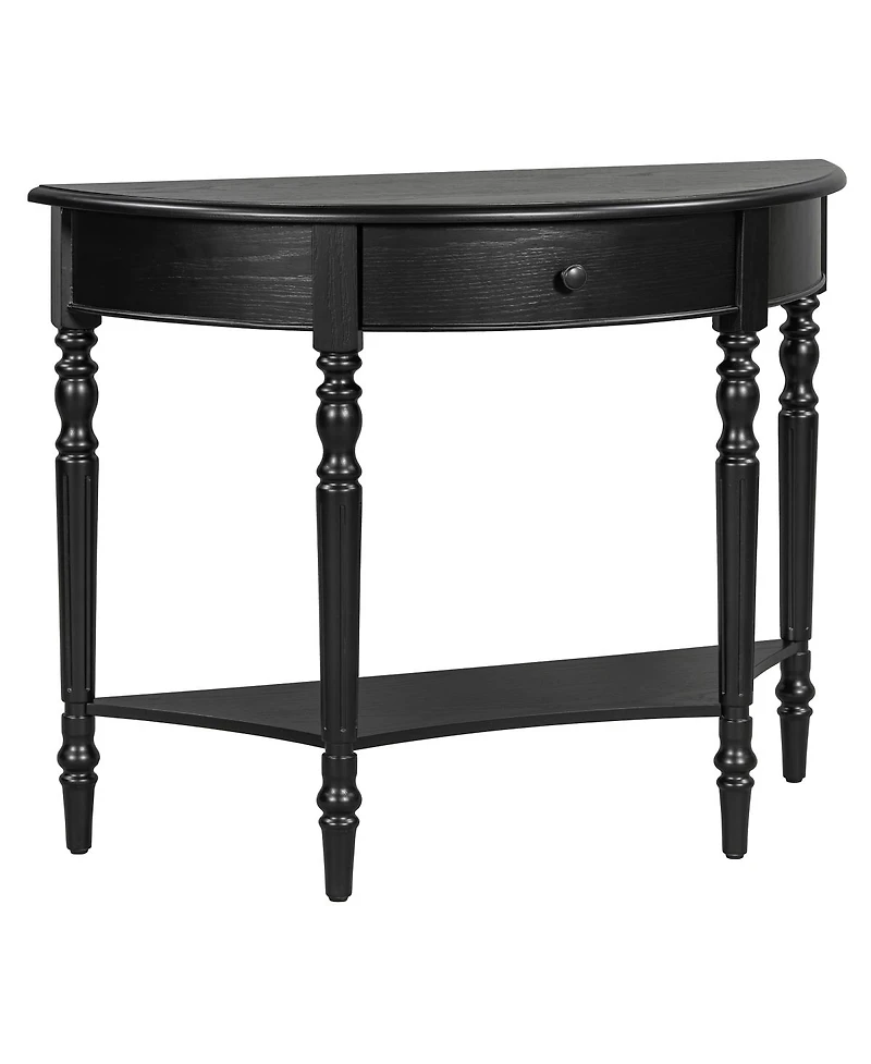 Streamdale Furniture Farmhouse Half Moon Console Table with Drawer And Shelf