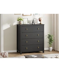 gaomon 4-Drawer Dresser for Bedroom, 37" Tall Wooden Storage Chest for Closet, Living Room, Hallway,
