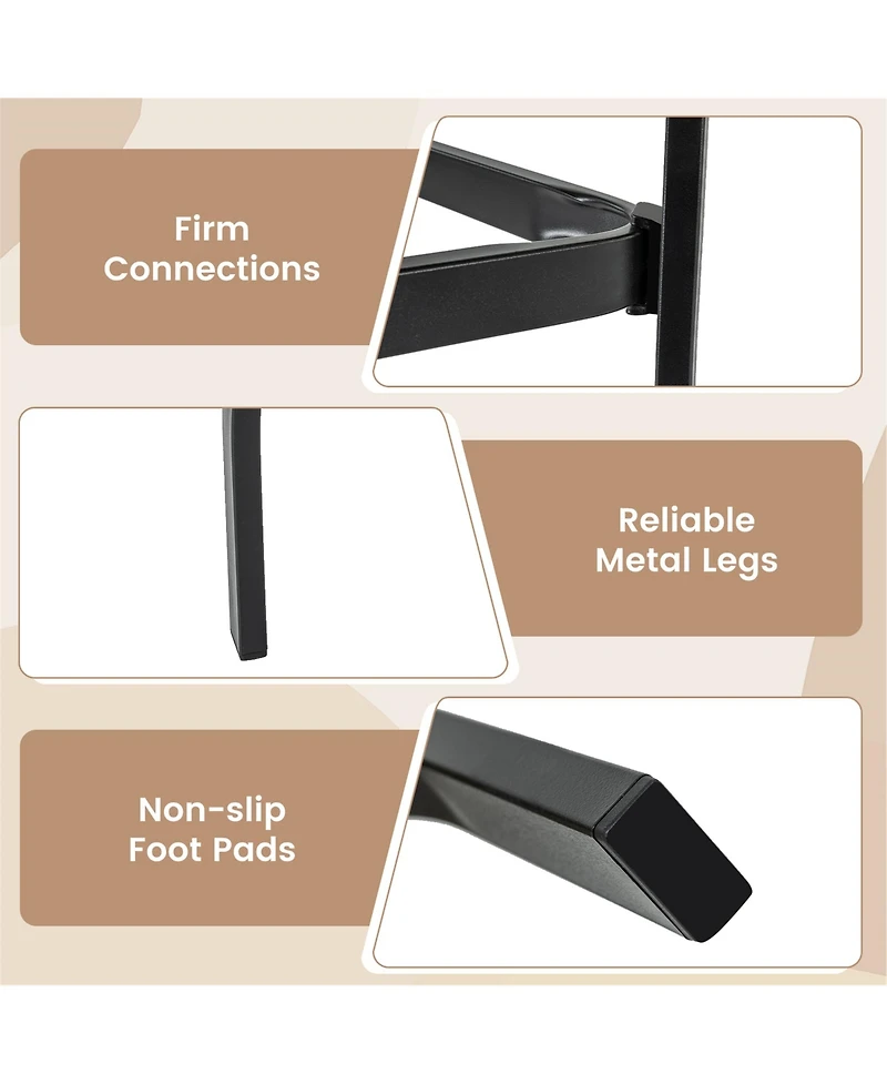 Gymax 27.5 Inches Patio Bar Table 1.5'' Umbrella Hole Metal Frame for Garden Outdoor