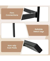 Gymax 27.5 Inches Patio Bar Table 1.5'' Umbrella Hole Metal Frame for Garden Outdoor