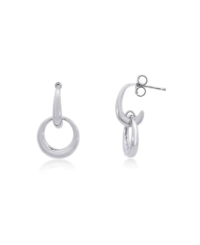 The Lovery Double Round Link Drop Earrings Sterling Silver