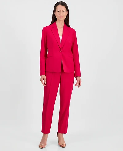 Le Suit Women's One-Button Notch-Collar Jacket & Fly-Front Slim Pants