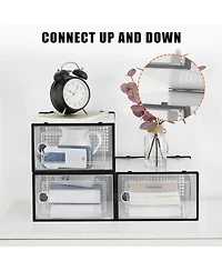 homfan 18 Pack Clear Shoe Storage Boxes with Front Doors