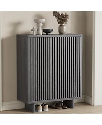 homfan 5 Tier Shoe Cabinet with Fluted Door, 13.7 x 31.6 x 41.5 in