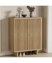 homfan 5 Tier Shoe Cabinet with Fluted Door, 13.7 x 31.6 41.5