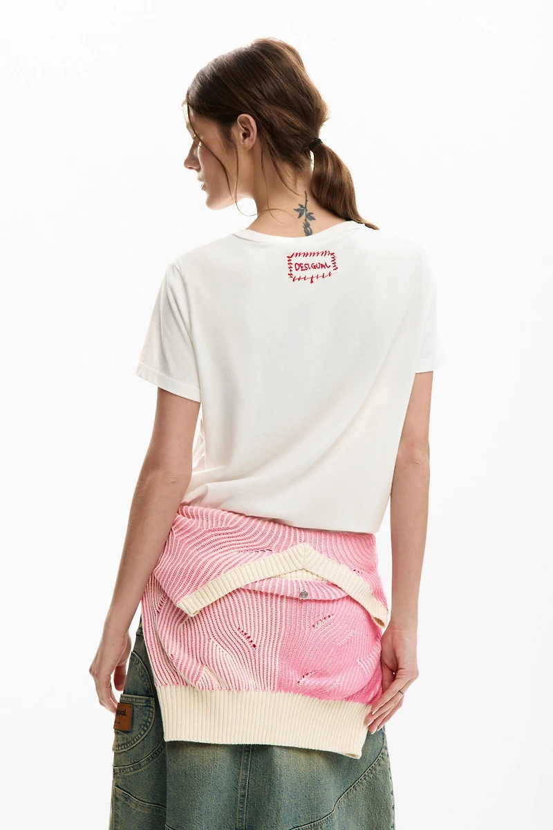 Desigual Women's Mickey and minnie Mouse heart t-shirt