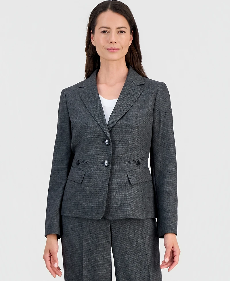 Le Suit Women's Four-Pocket Jacket & Fly-Front Wide-Leg Pants