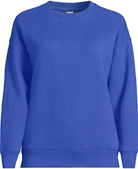 Lands' End Women's Relaxed Serious Sweats Long Sleeve Crewneck Sweatshirt